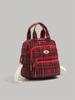 Red and Green Plaid Multi-pocket British Style Storage Bag Multi-purpose Portable Messenger Student Commuting Class Backpack Bag