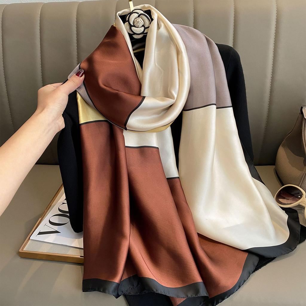 Spring Dustproof Print Shawls Winter Ethnic Style Satin Scarves Fashion Sunscreen Beach Towel Popular 180X90Cm Big Bandanna