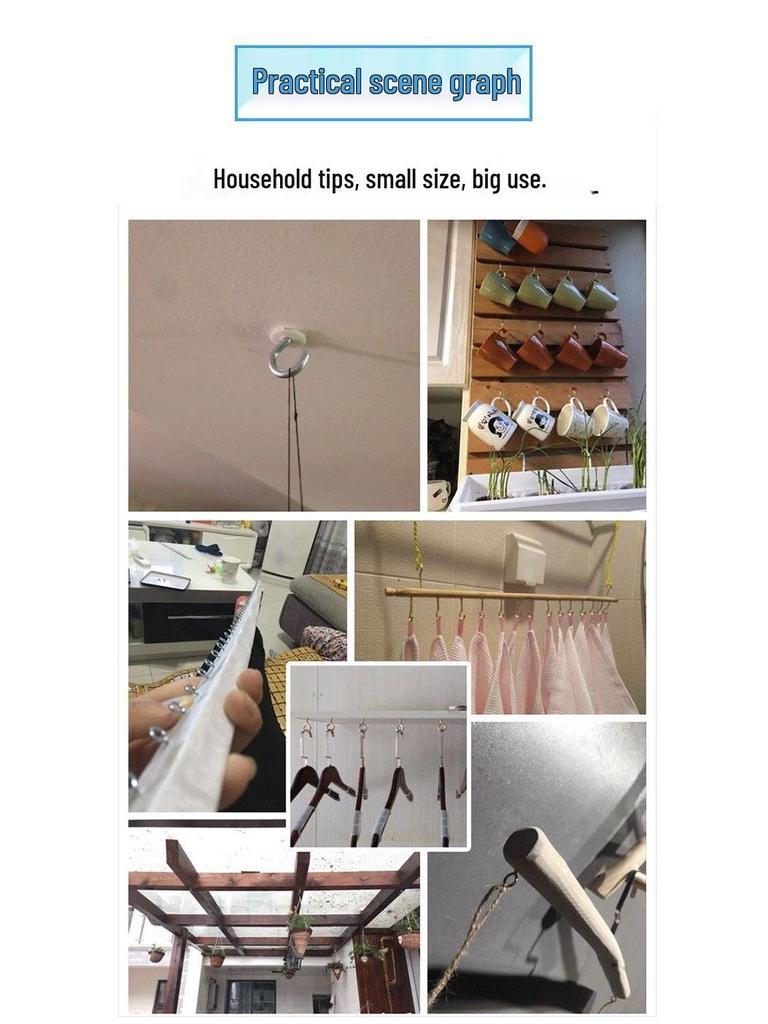 Çok Amaçlı Kanca Seti: Halka Vida, Kupa, Dik Açı, Soru İşareti, Ahşap Vidası ile Asma Kancası