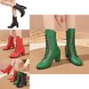 Stylowe damskie krótkie buty typu Martens z nitami i sznurowanym designem na jesień i zimę