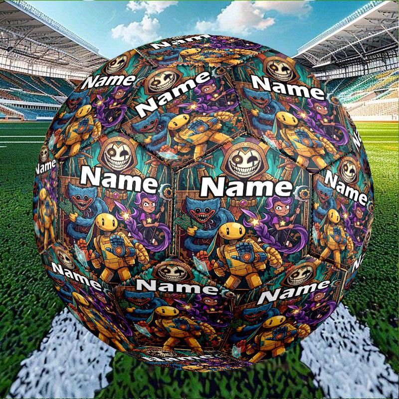 Custom Name Personalized Poppy Playtime Print Size 5 Soccer Ball Training & Match Football, for Team, Kicking, Gift for Football Enthusiasts