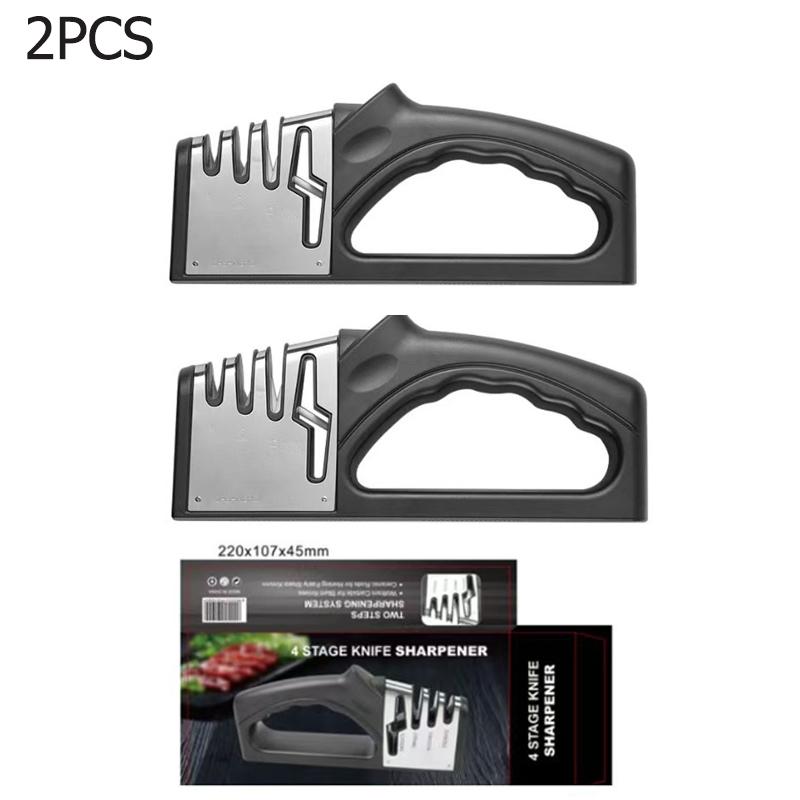 Kitchen Knife Sharpener 4 Segment Multifunctional Sharpening Tool Non-slip Portable Knife Sharpening Kitchen Gadgets Accessories