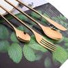 4pcs Gold Dinnerware Set Stainless Steel Cutlery Sets Mirror Flatware Silverware Knife Fork Spoons Set Party Kitchen Home Tableware