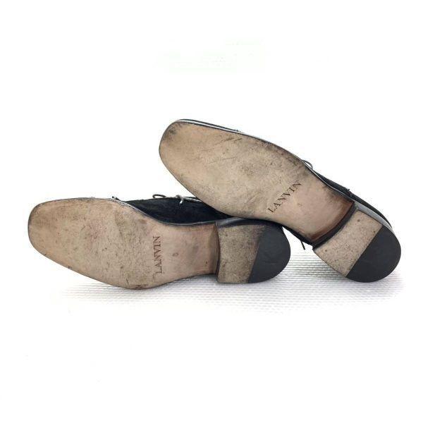 Lanvin Italienische Lederschuhe mit Kappe Schwarz Größe 8 26.5(GEBRAUCHT)