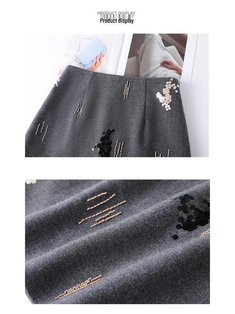 Chic Petite A-Line Sequin Skirt for Women - Spring/Autumn 2026