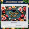 Graduation Ceremony Banner Colorful Balloons Congratulatory Display Grad Party Banner Congrats Lettering Grad Photo Background