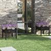 VidaXL Planters 2 Pcs Black 70x70x70 Cm Solid Pine Wood