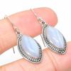 Natural Blue Lace Agate Gemstone 925 Solid Sterling Silver Earring 1.50" G5O36