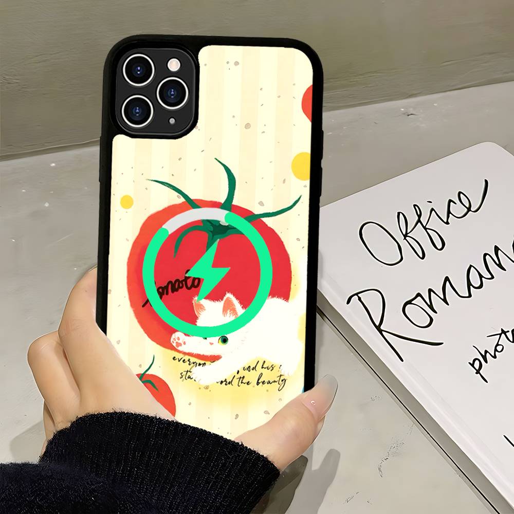 Tomatoes Expression Magnetic Phone Case For IPhone 17 Pro Max 16 15 14 Plus 13 12 11 Pro Max For Magsafe Cover