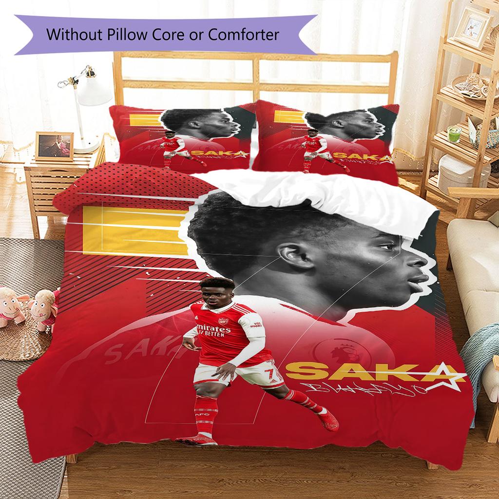 Bukayo Saka Soul Bedding Quilt Set Quilt Cover Pillowcase Home Decoration Birthday Gift (1 * duvet cover + 2 * pillowcase, without core)