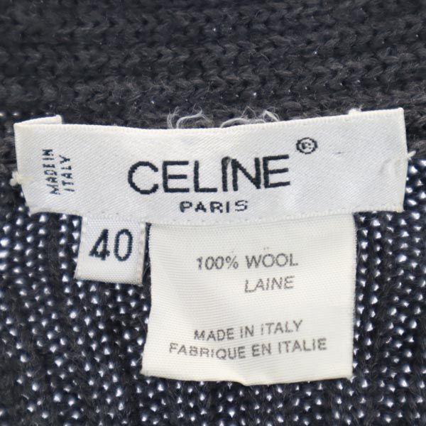 CELINE Made in Italy wool Long sleeve knit cardigan 40 gray Women Used