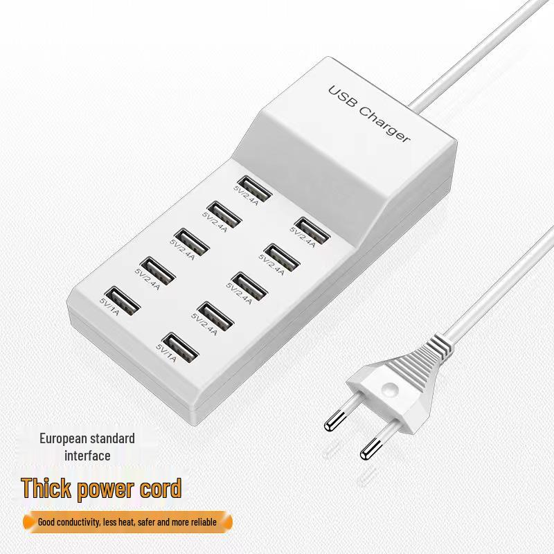 Multi-Port USB Charger: 10-Port Fast Charging Universal 5V Phone Charger
