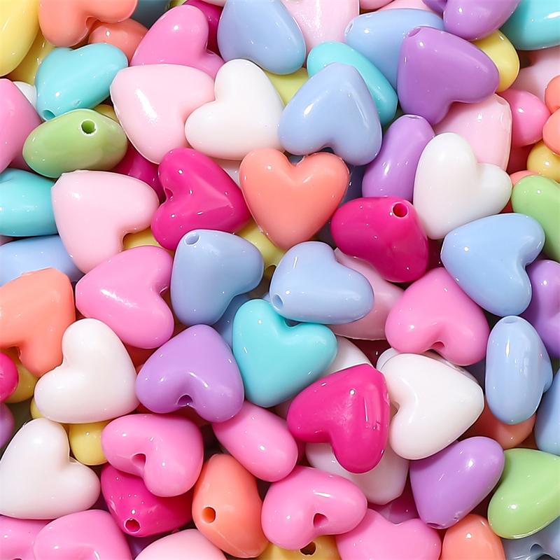 20-200 stk Akryl Søte Hjerte Stjerne Perler For DIY Halskjede Armbånd Øredobber Smykkefremstilling Håndverkstilbehør