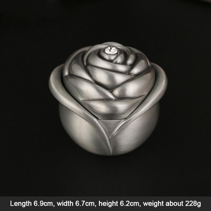 Rose Ring Box Home Ornaments Decoration Jewelry Box Metal Anti-Fall Marriage Proposal Retro Ring Box