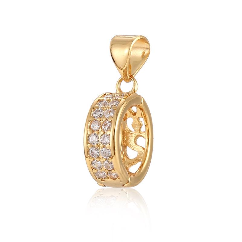 18K Gold Clasp Jadeite Donut Pendant DIY Ring Buckle Accessory
