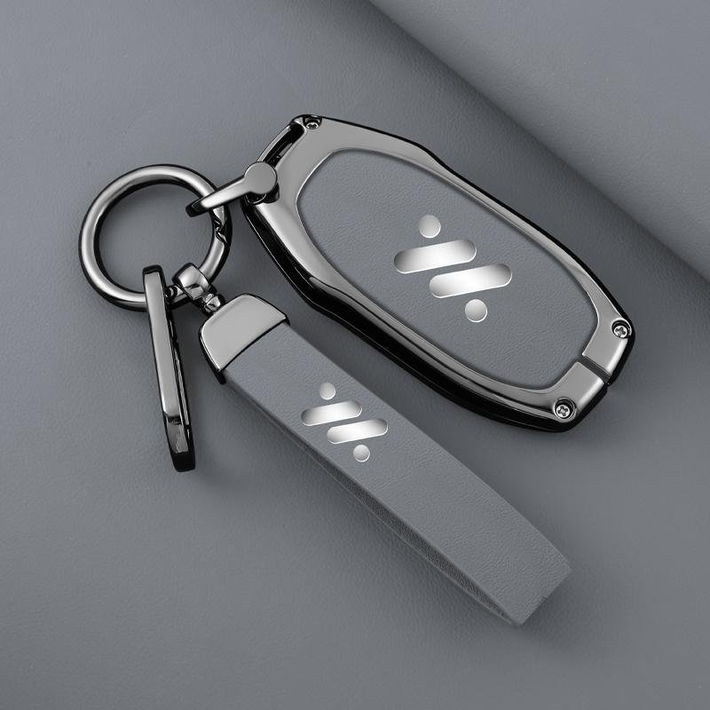 DCT4 Zinc Alloy Leather Key Case For IM LS6 MAX LS7 PRO L7 Dynamic Car Remote Protection Cover Bag Shell Keychain Accessories