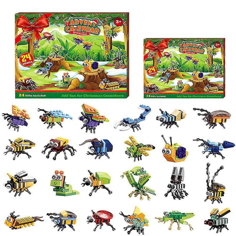 24days Christmas Countdown Advent Calendar Insect Building Blocks For Kids Xmas Toys Gifts