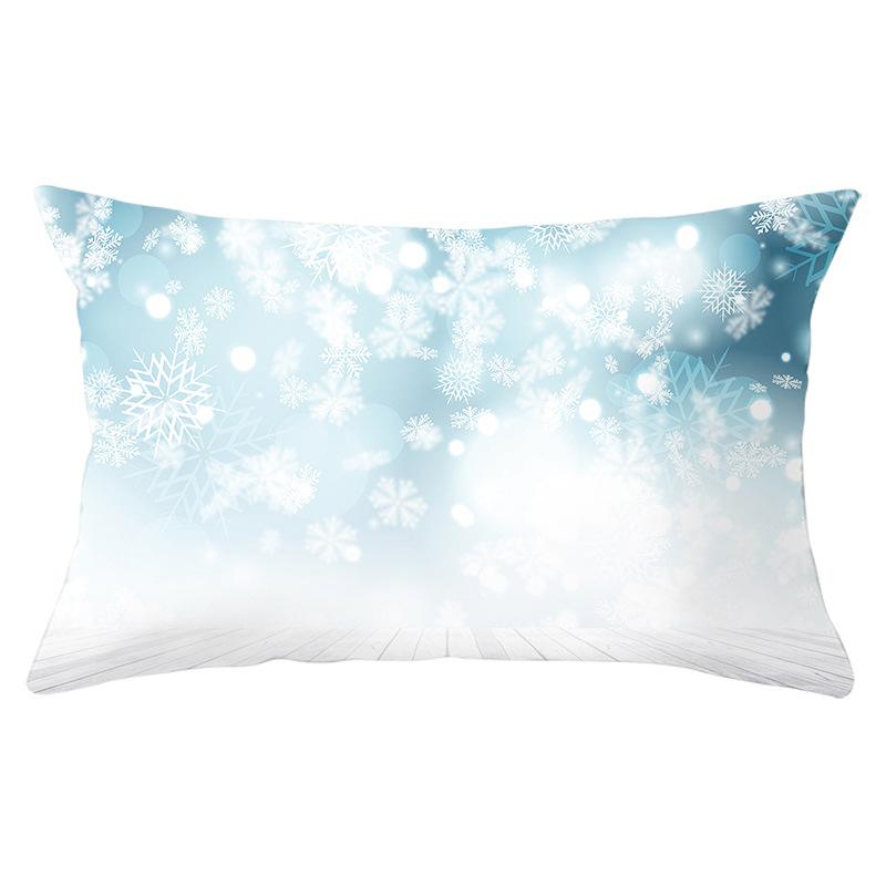 Christmas Series Peach Skin Waist Pillowcase Rectangular Sofa Cushion Cover Bedside Pillowcase Home