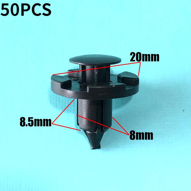 50X Plastic Rivet Trim Clips for Bumpers Splashguards Wheelarch Liner Car Fastener Clip Auto Bumper Fender Clips For Mitsubishi