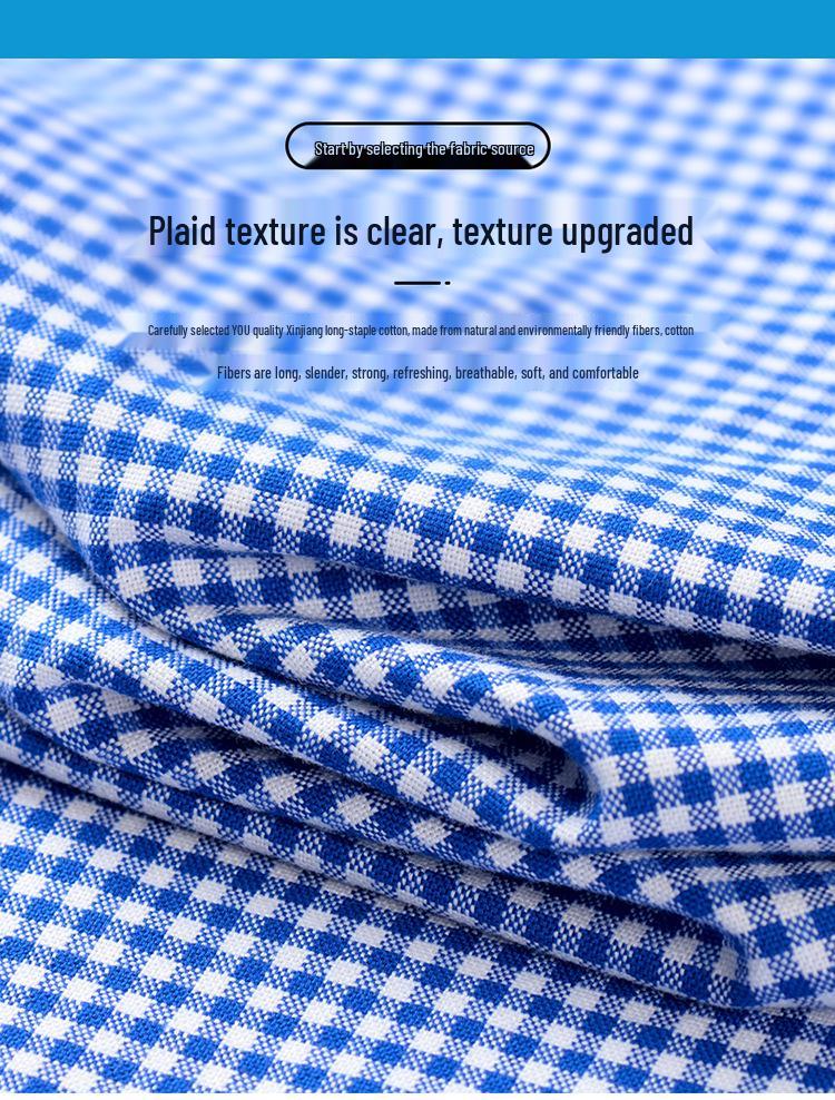Men's Pure Cotton Plaid Long-Sleeve Shirt - Skin-Friendly, Casual, Spring & Autumn