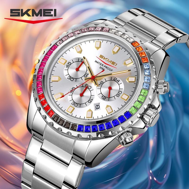 Men's quartz watch waterproof luminous fashion business diamond-encrusted high-end watch quartz men's