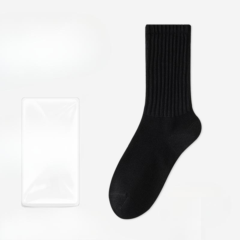 

Мужские осенне-зимние винтажные носки из чистого хлопка, однотонные, все виды, антибактериальные, влагоотводящие, махровые носки 1 pair чёрный