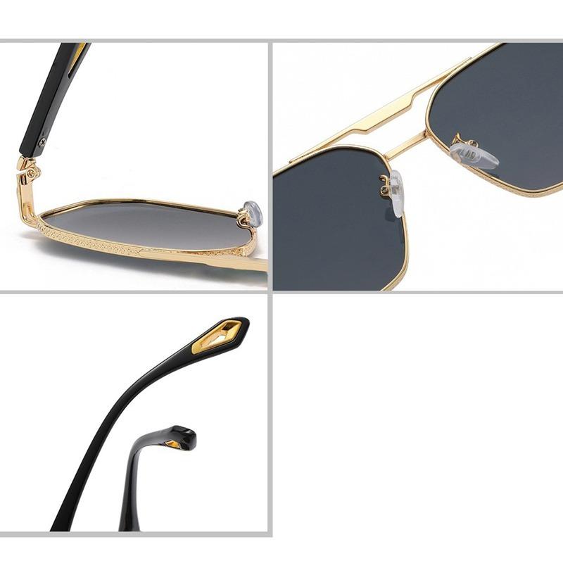 Nicht polarisierte Metall-Quadratische Sonnenbrille Damen für Herren Quadratische Sonnenbrille Punk Beliebt Verlaufende Brillen