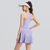 Zipper One-piece Dress for Women Anti-glare Base Outdoor Running and Fitness Sports Dress