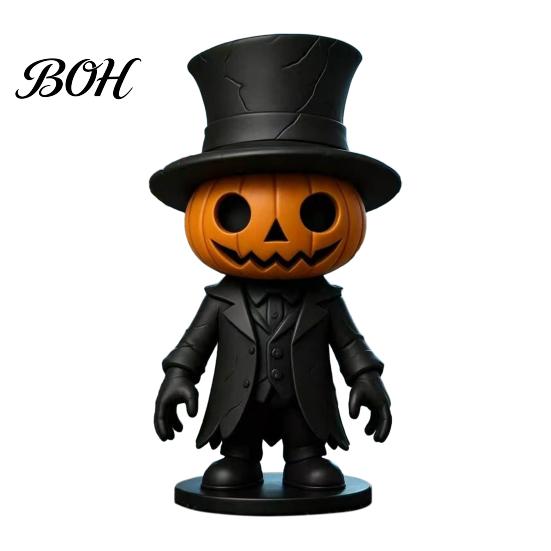 Durable Resin Craft Gifts Spooky Halloween Figurine, Scary Ghost Pumpkin Tabletop Decoration Small Autumn Crafts for Tiered Tray, Shelf, Mantel, Home
