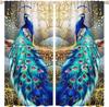 2pcs Golden Peacock Printed Polyester Fiber Chinese Style Curtains, Suitable For Bedroom Office Kitchen Living Room Study Hoom