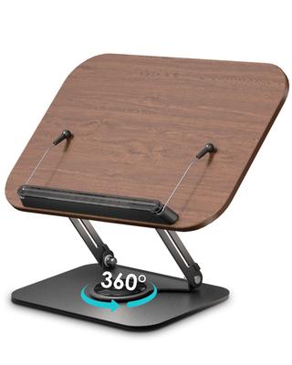 Viozon Book Reading Rotating Stepless Height Foldable Ironing Excellent Easy To Easy Page Dark Wood Grain Stylish Stand, Stand, 360-Degree Base,