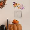Seasonal Wall Decals Halloween Pumpkin Ghost Switch Sticker, Cartoon Light Self-Adhesive Panel Stickers Decoration Decal for Living Room Bedroom