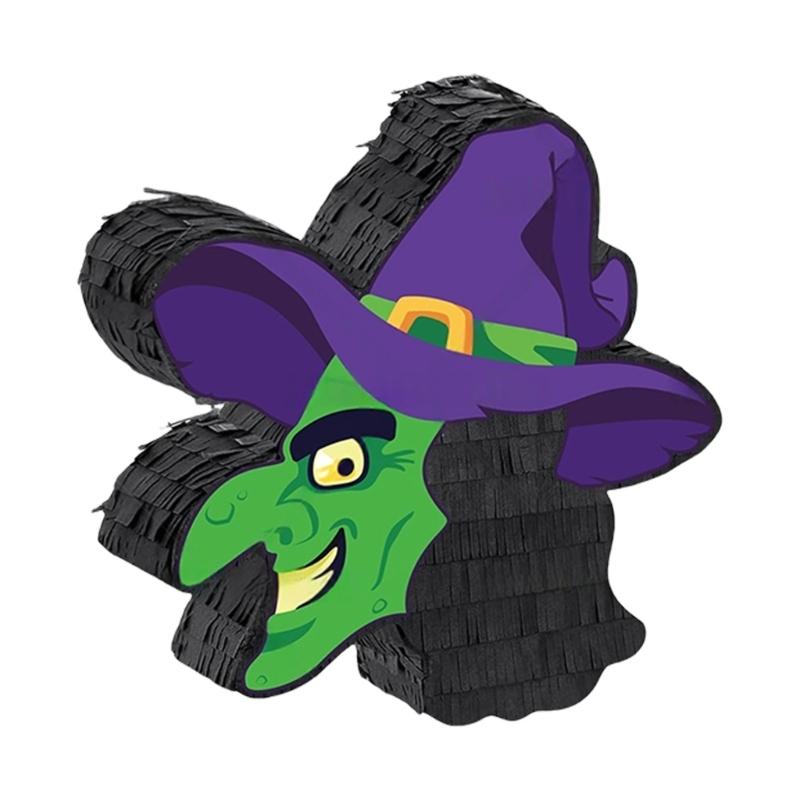 Festiwalowe piniaty o tematyce czarownic z wypełnieniem cukierkowym na dekoracje na imprezę halloweenową, gra do rozbijania dla dzieci