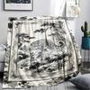 Snow Leopard Animal Print Flannel Blanket, High quality Comfortable for All Seasons, Home Decor, Warmth and Comfort, Perfect for Christmas Gifts110