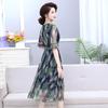 Elegant Chiffon Floral Print Summer Dress for Women 40+