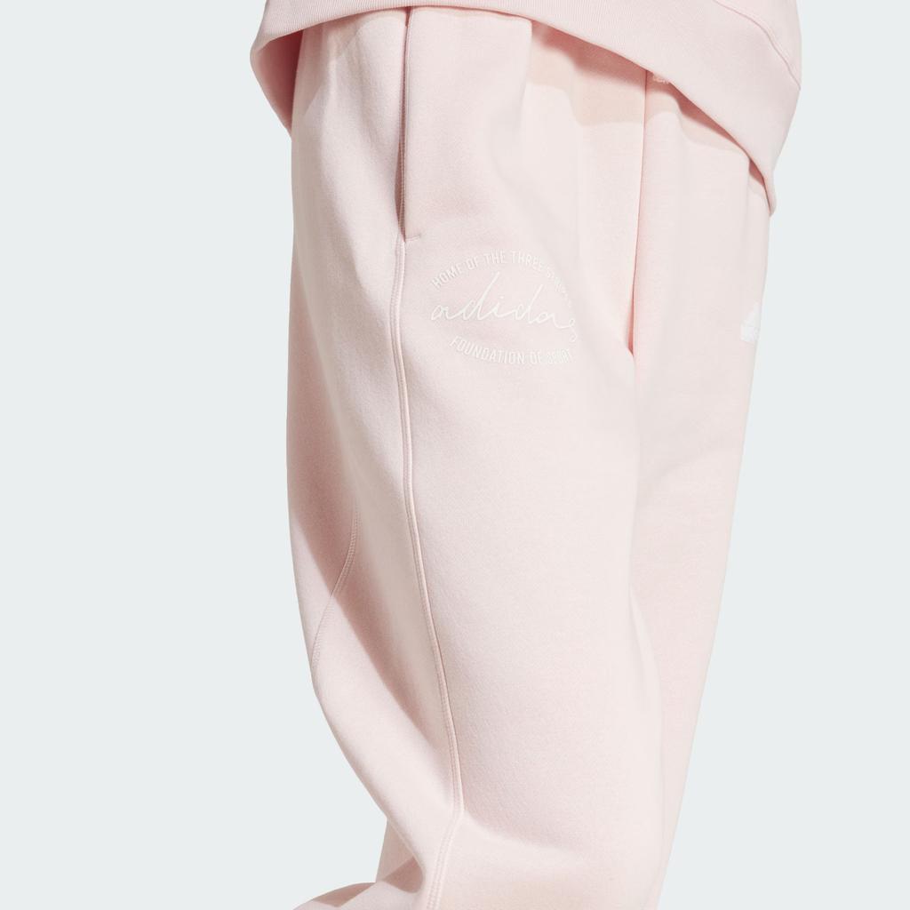 New Adidas SIGNATURE PRINT FLEECE JOGGERS Knitted Sports Pants Women's Pink IY1472