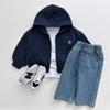 Kids' Autumn Korean Sweater Set: Zipper Cardigan & Hooded Trousers for Boys and Girls.