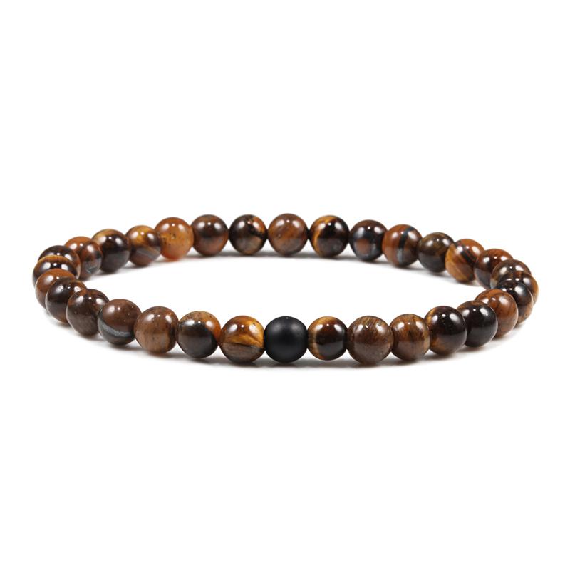 Hot Sale 2pcs/Set Couples Beaded Bracelets Tiger Eye Black Lava Natural Stone Beaded Bracelets Malachite Energy Elastic Jewelry