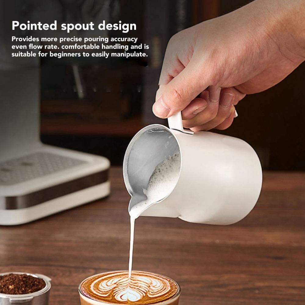 304 Stainless Steel Milk Frothing Pitcher 450ml 350ML Coffee Steaming Pitcher Olecranon Type Outlet