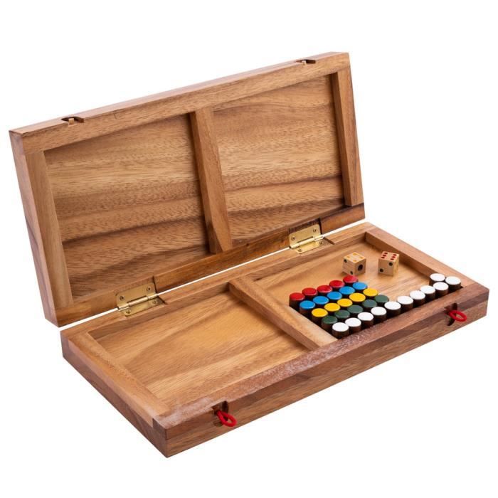 Jeu en bois La Barricade – jeu de stratégie facile – jeu en bois familial – 2 à 4 joueurs – à partir de 6 ans – 14,5 x 39 x 3.2 cm