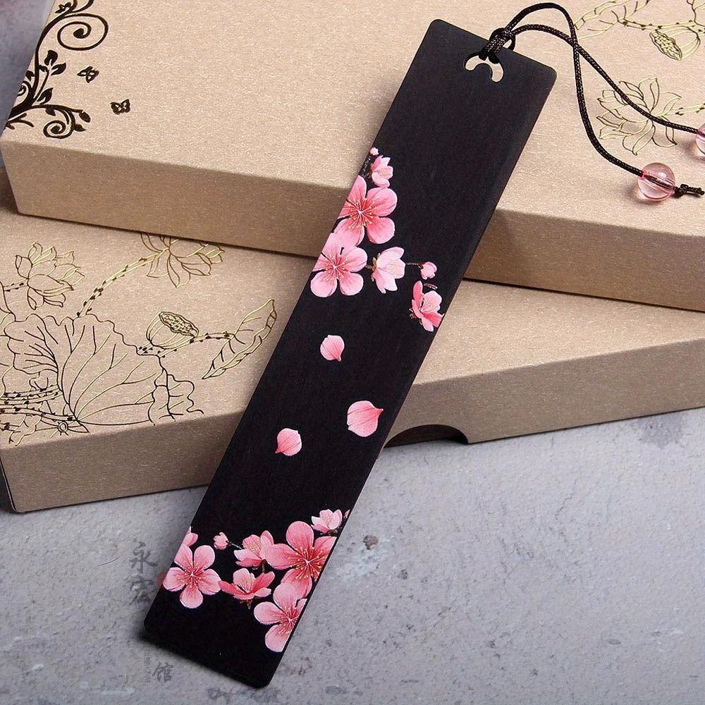 Chinese Style Wooden Bookmark Retro Carving Ebony Book Clip Pagination Mark Learning Stationery School Office Supplies 2023