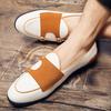 Trend New British Canvas Monk Strap Driving Shoes For Men Dress Evening Wedding Office Footwear Prom Sapato Social Masculino