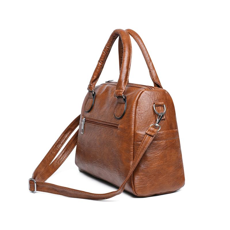 Chic Women's Leather Top-Handle Bag Versatile Crossbody Purse for Daily & Casual Use