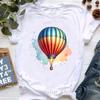 Colorful Hot Air Ballons Printed T Shirt Girls Rainbow Fashion Tshirt Unisex Clothes 2024 Summer Short Sleeve Tshirt Female