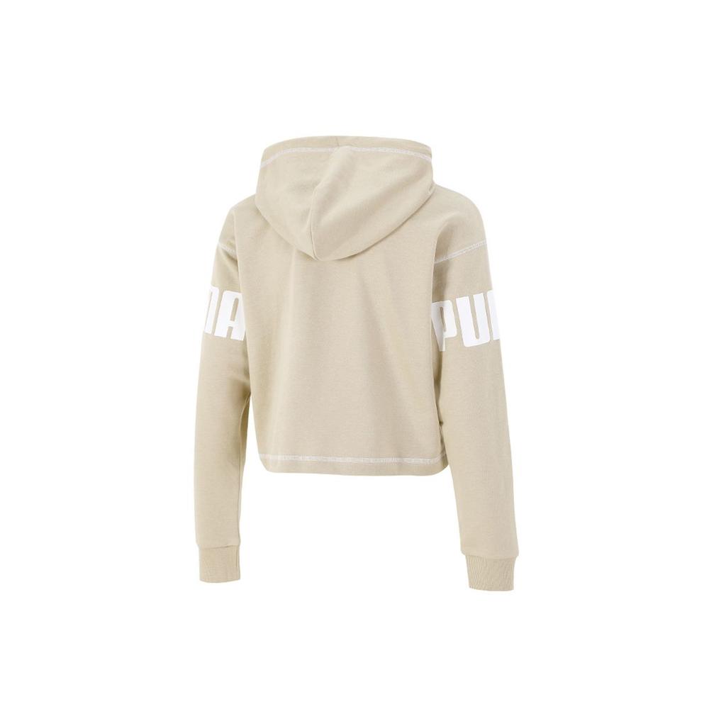 Puma Color Block Logo Knitted Hoodie Women Hoodies Khaki 847706-42