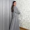 2025 Autumn Women's Ribbed Knit Sweater & A-line Long Skirt Set