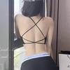 Thin Backless Crossover Push-Up Bra with Chest Pads - Women's Sleek Camisole Vest