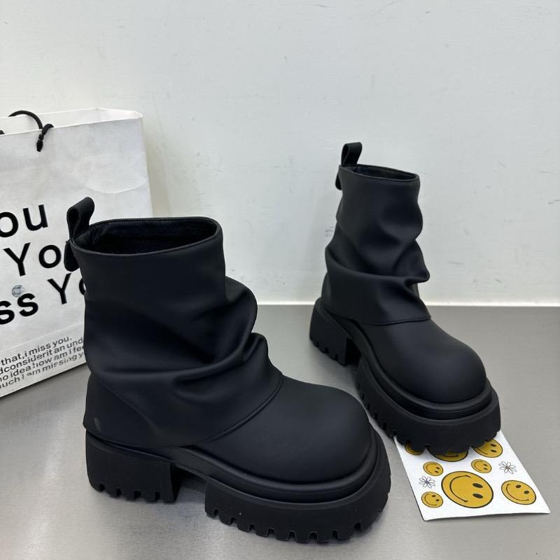 Womens Boots Motorcycle Boots Designer Leather Casual Ankle Boot Outdoor Non Slip Platform Boots for Women Short Booties