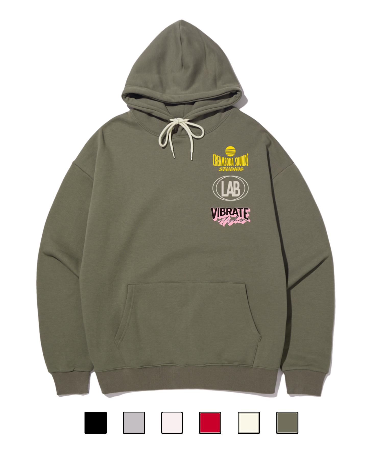 Cream Soda Lab Vibrate Hoodie Khaki Pink (Fleece-Lined Or Non-Fleece-Lined) M