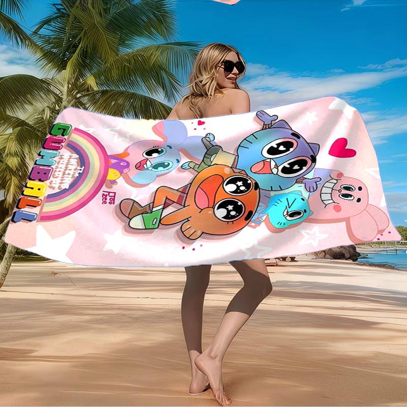 Gum-ball's Amazing World Beach Towel Microfiber Beach Towel, Lightweight and Quick-Dry, for Summer Travel, Swimming Pool Fan Birthday Gift